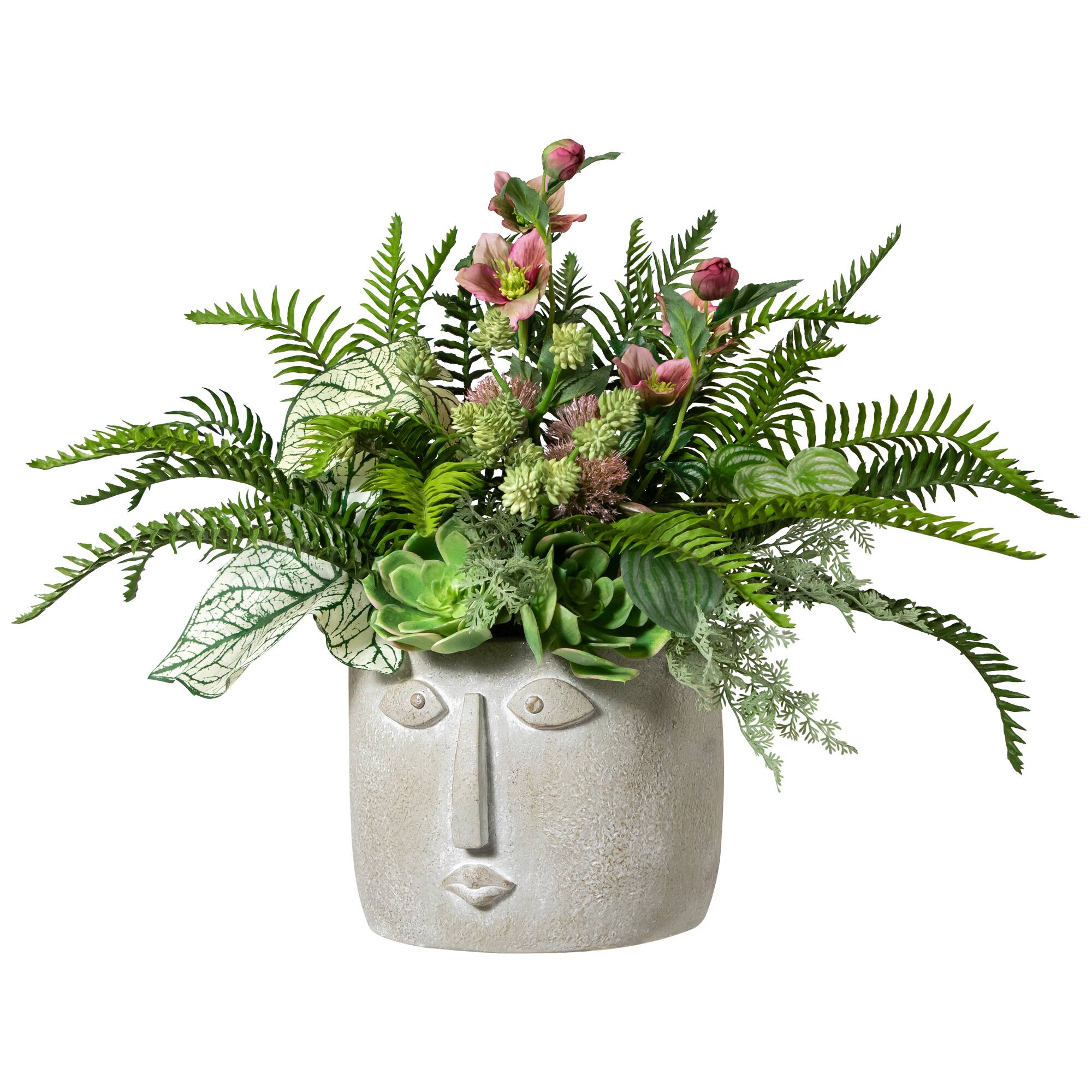 8.5" Small Face Ceramic Outdoor Garden Planter